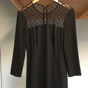 Black polka dot mesh dress